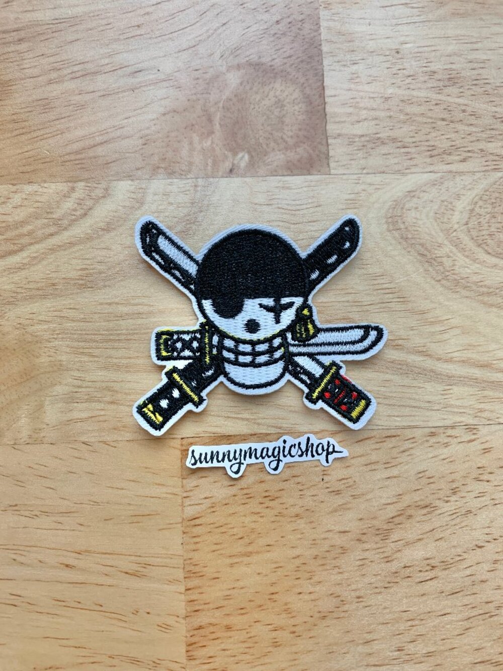 One Piece Anime Embroidered Patch Roronoa Zoro Pirate Logo Skull